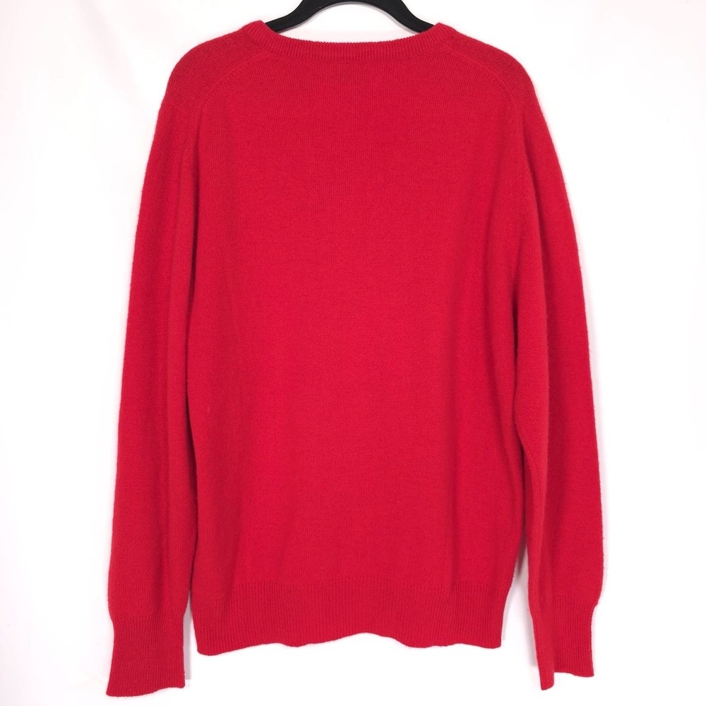 Neil Norman COLLECTION Size L 100% 2-ply CASHMERE Sweater Red Knit 564 Vintage - Picture 8 of 10